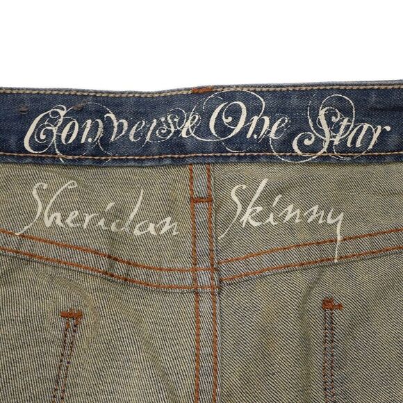 Converse Sheridan Skinny Jeans Size 32 Womens Low Waist Distress Measure 37x30.5 - Picture 8 of 13